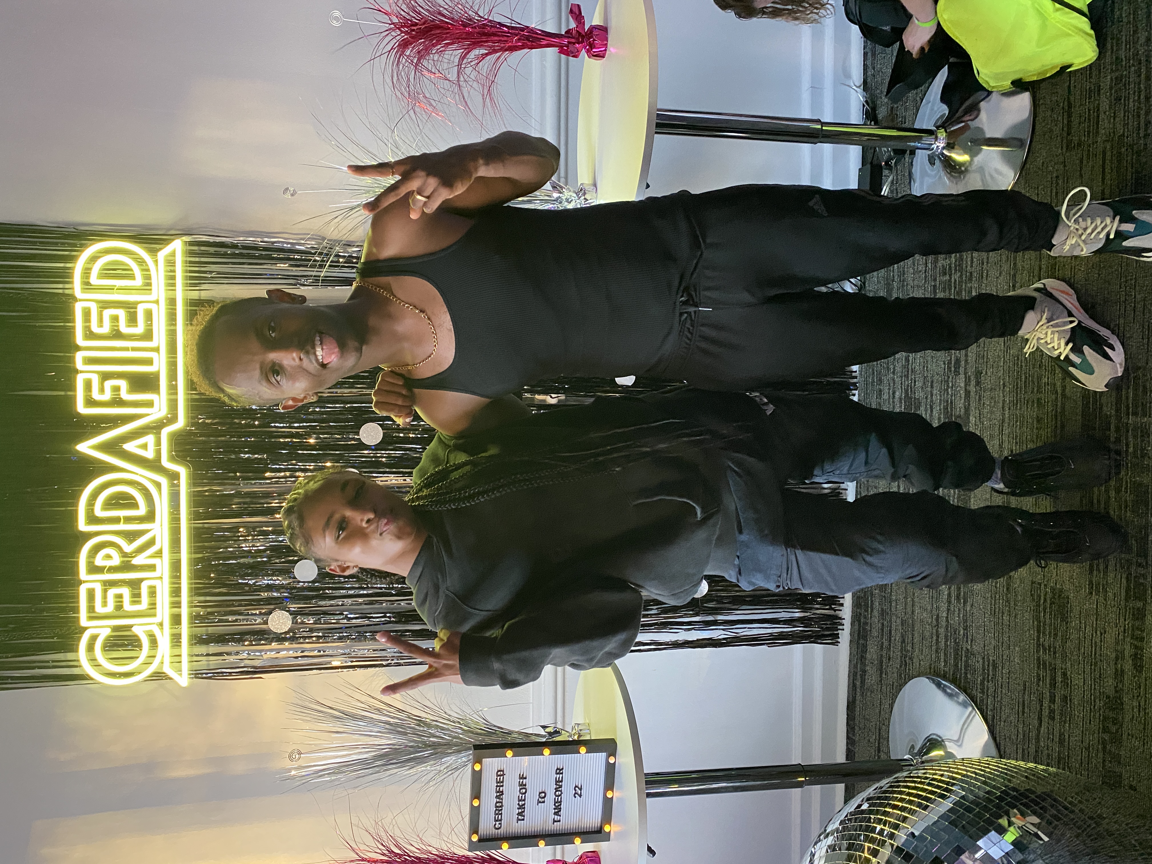 Meni with choreographer Jada Marie at Cerdafied Takeover Dance Convention, September 2022.