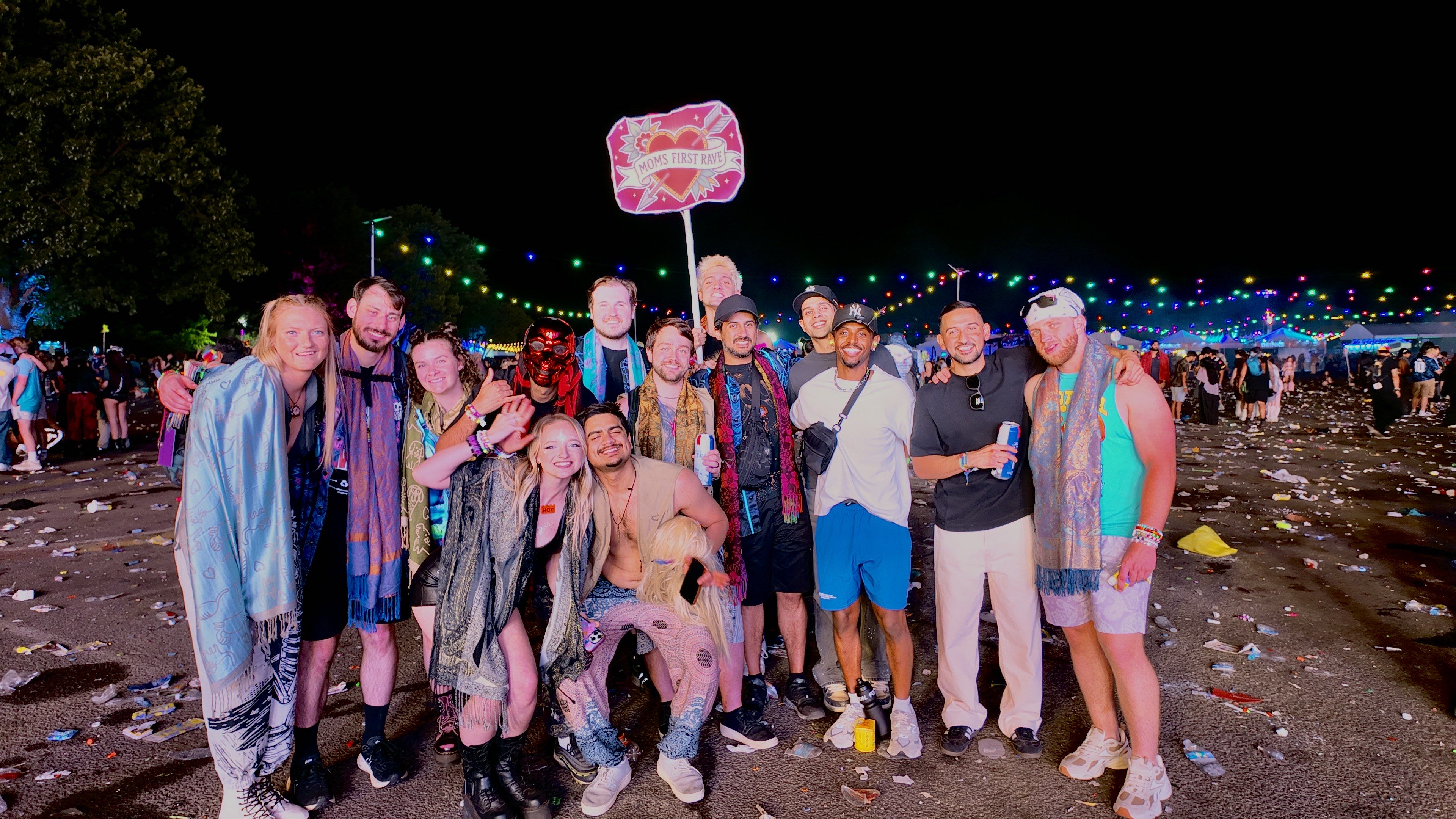 Meni at his first EDM festival, Project Glow, May 2026.