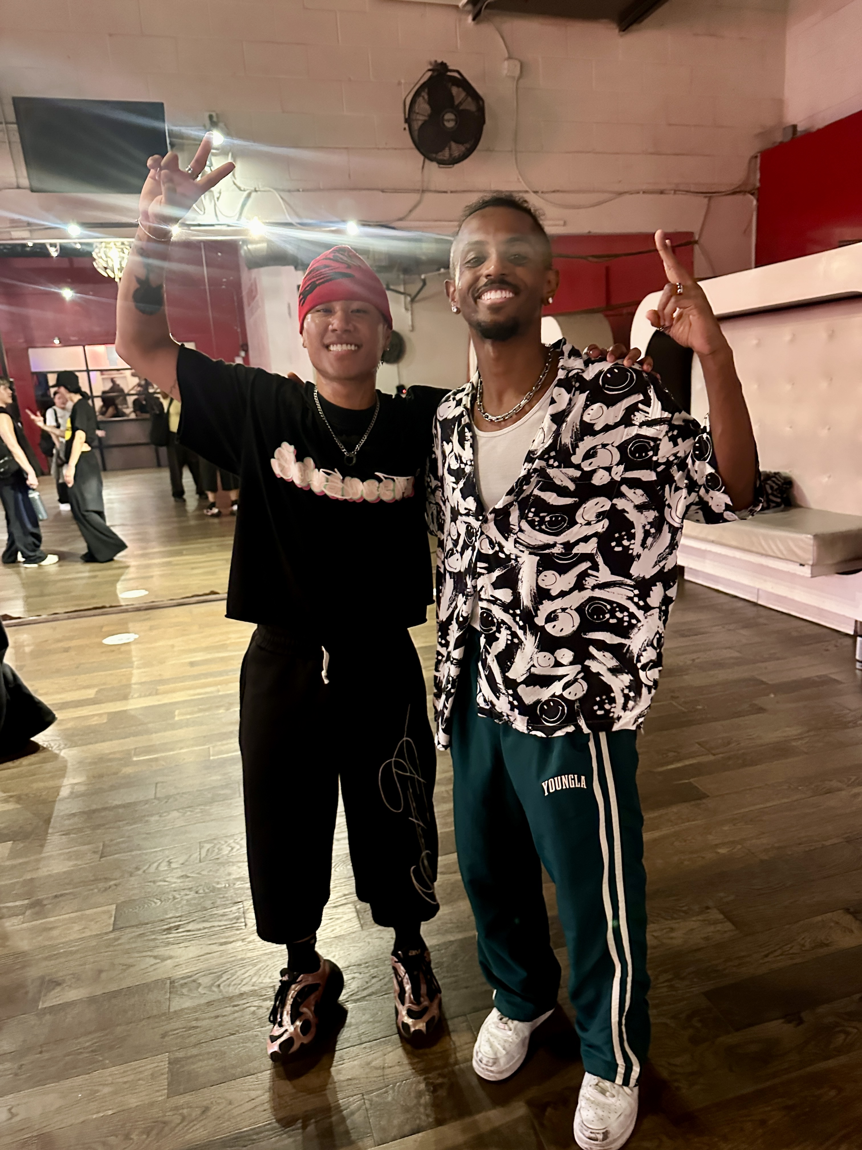 Meni with Hero Thomas at his first dance class in Los Angeles, September 2026.