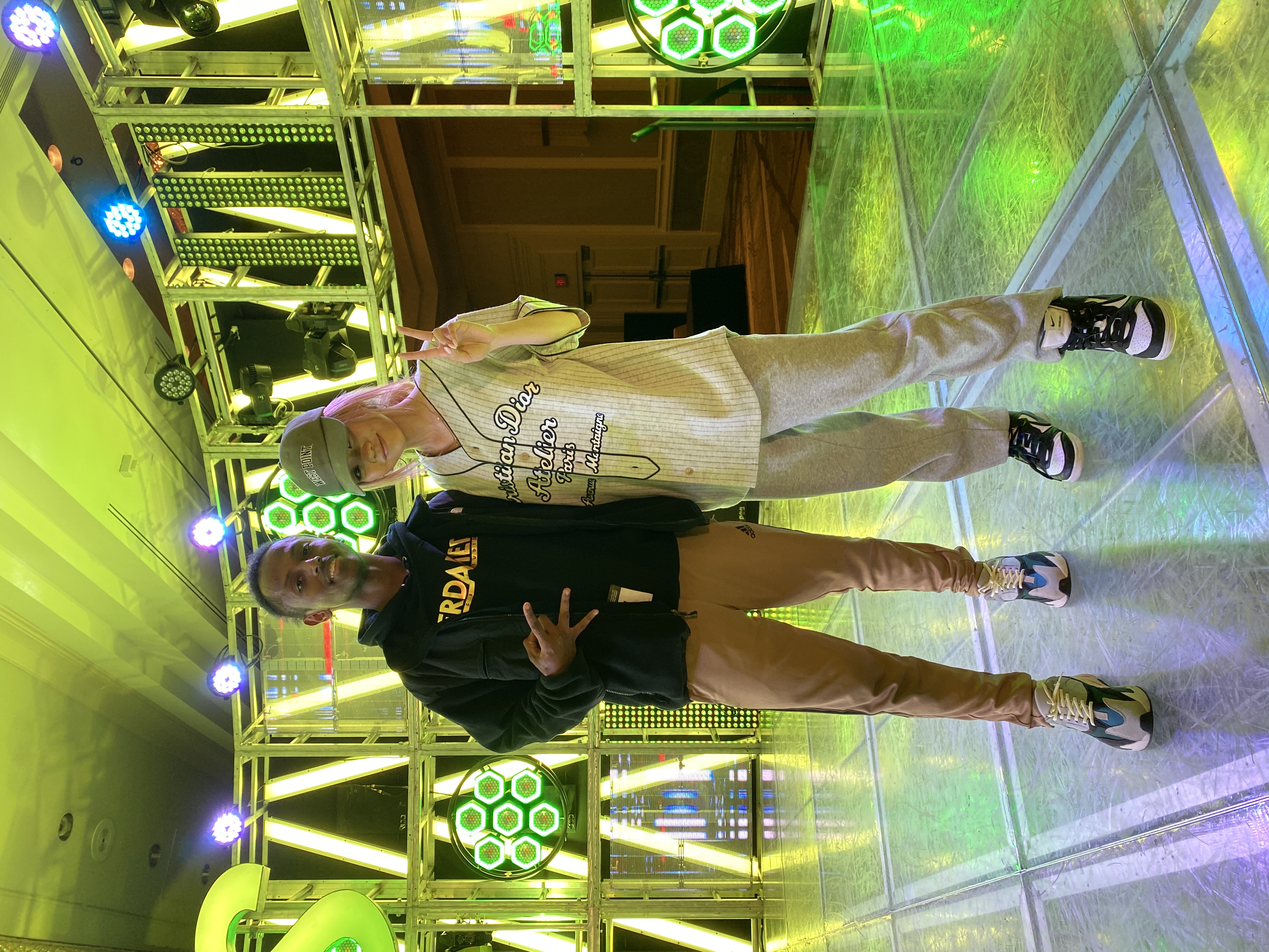 Meni with choreographer Ysabelle Capitulé at a dance class, June 2022.