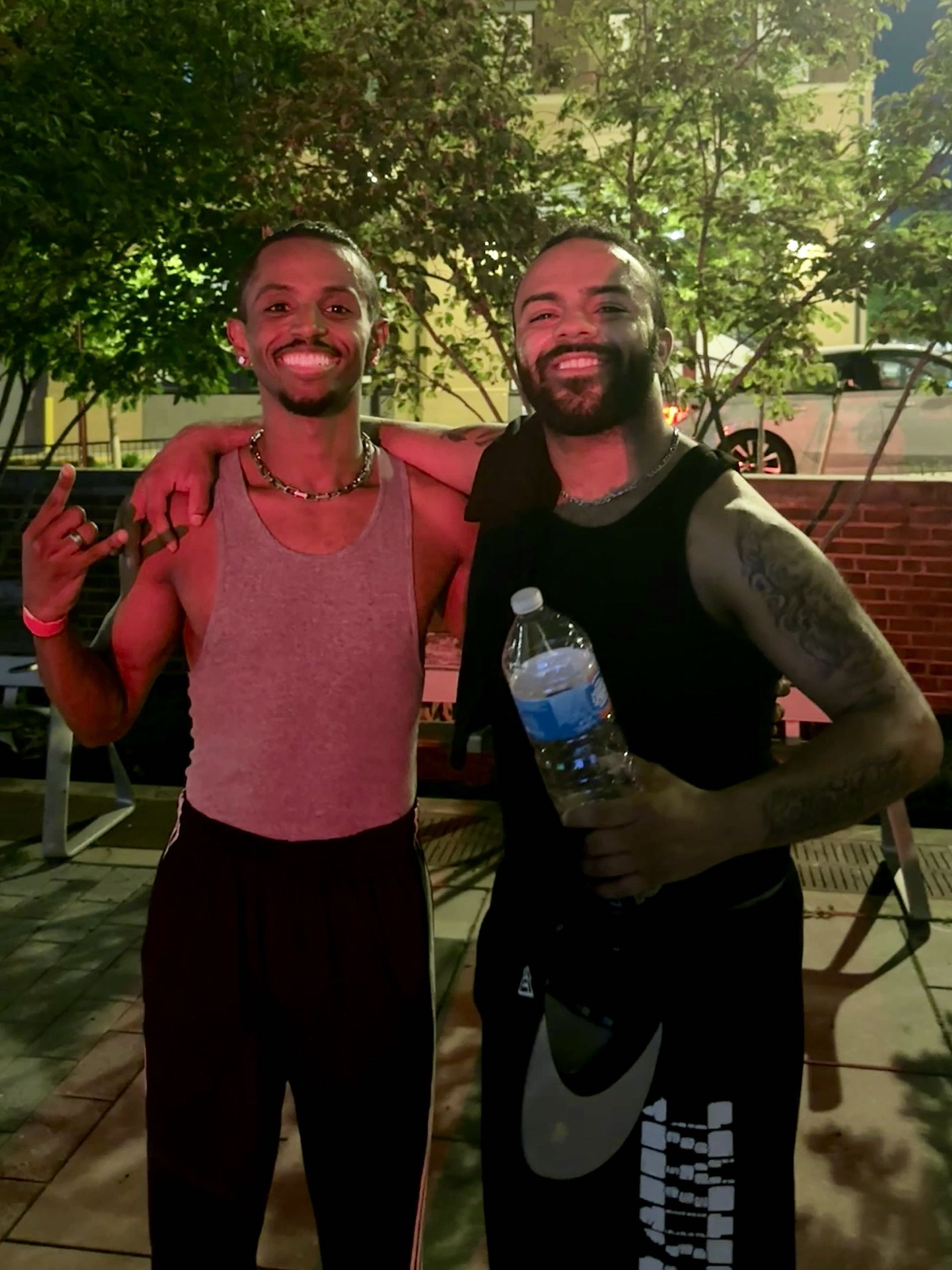 Meni with choreographer Noah Lot, May 18 2026.
