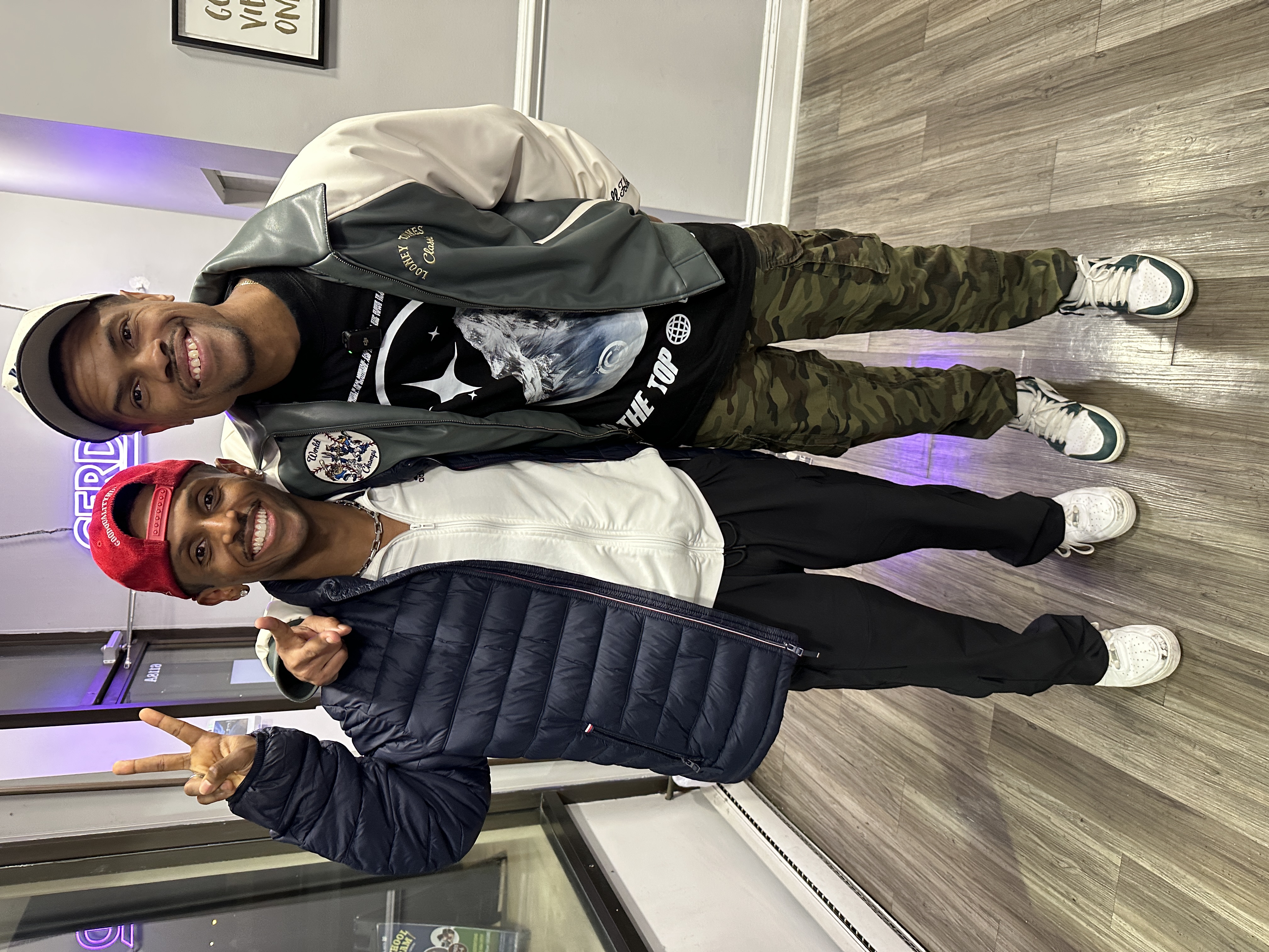 Meni with choreographer Phil Wright at a dance event, 2025.